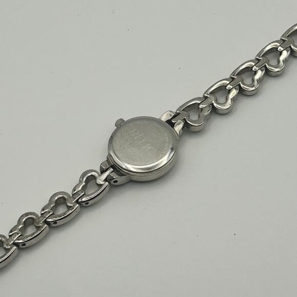 Relic Silver Tone Pink Mother Pearl Stainless Steel Women’s Watch - Picture 6 of 8